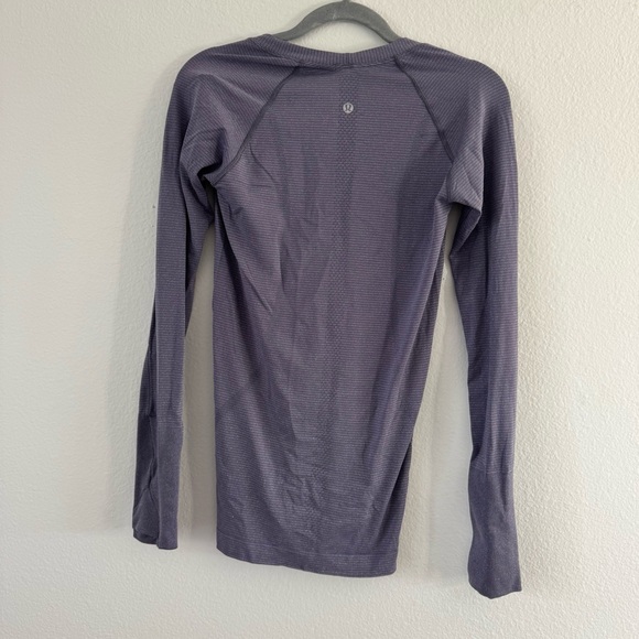 Lululemon Women’s Swiftly Speed Long Sleeve Shine Purple Quartz Sparkle Size 6 - Picture 5 of 7